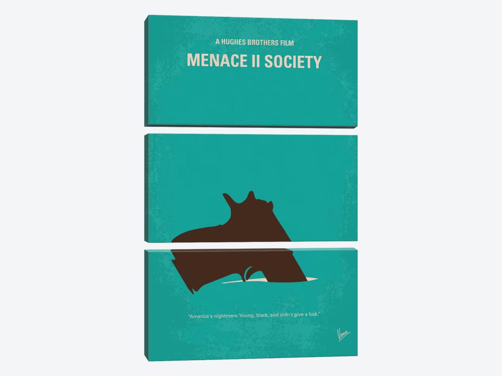 Menace II Society Minimal Movie Poster by Chungkong 3-piece Canvas Art