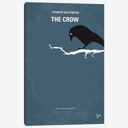 The Crow Minimal Movie Poster Canvas Print #CKG452} by Chungkong Canvas Art