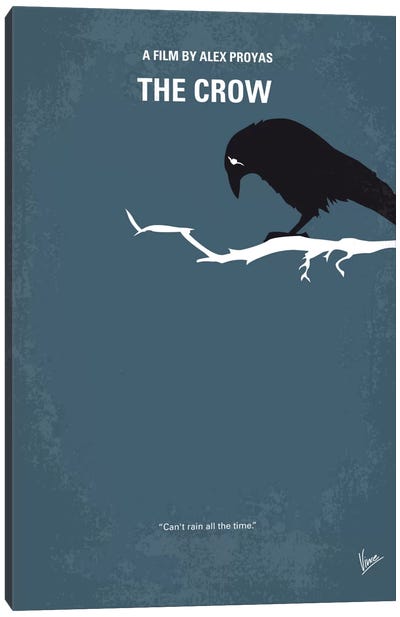 The Crow Minimal Movie Poster Canvas Art Print - Thriller Minimalist Movie Posters