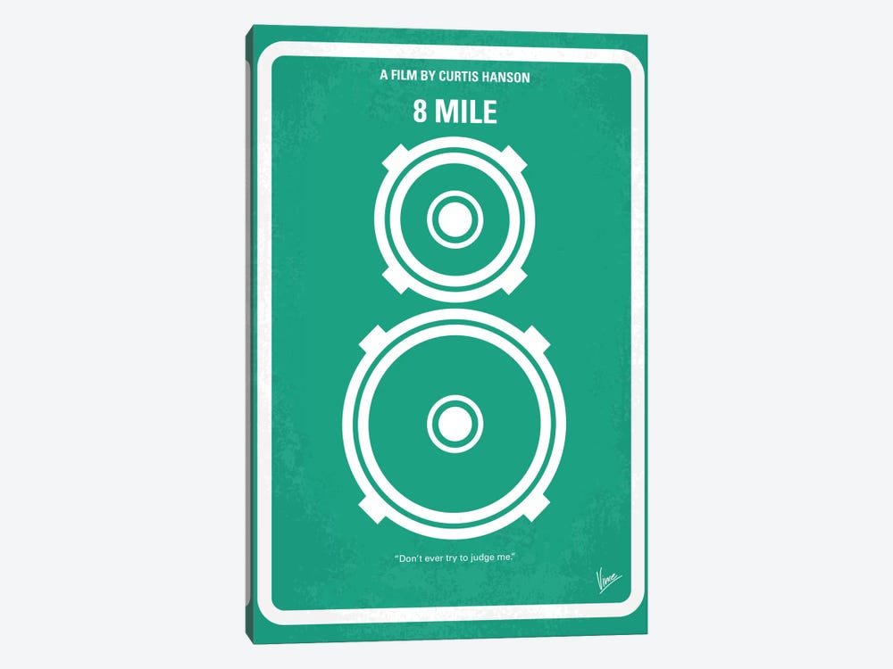 8 Mile Minimal Movie Poster by Chungkong 1-piece Canvas Wall Art