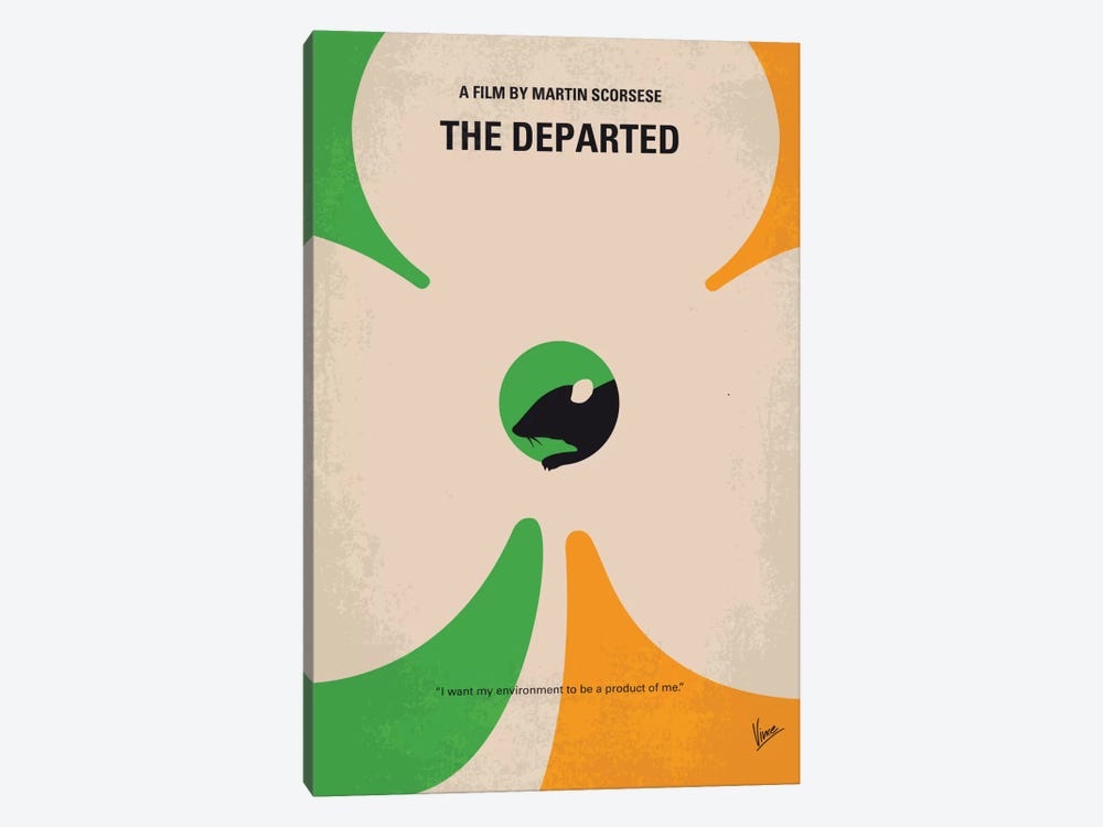 The Departed Minimal Movie Poster by Chungkong 1-piece Canvas Art