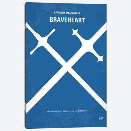 Braveheart Minimal Movie Poster Canvas Print #CKG456} by Chungkong Art Print