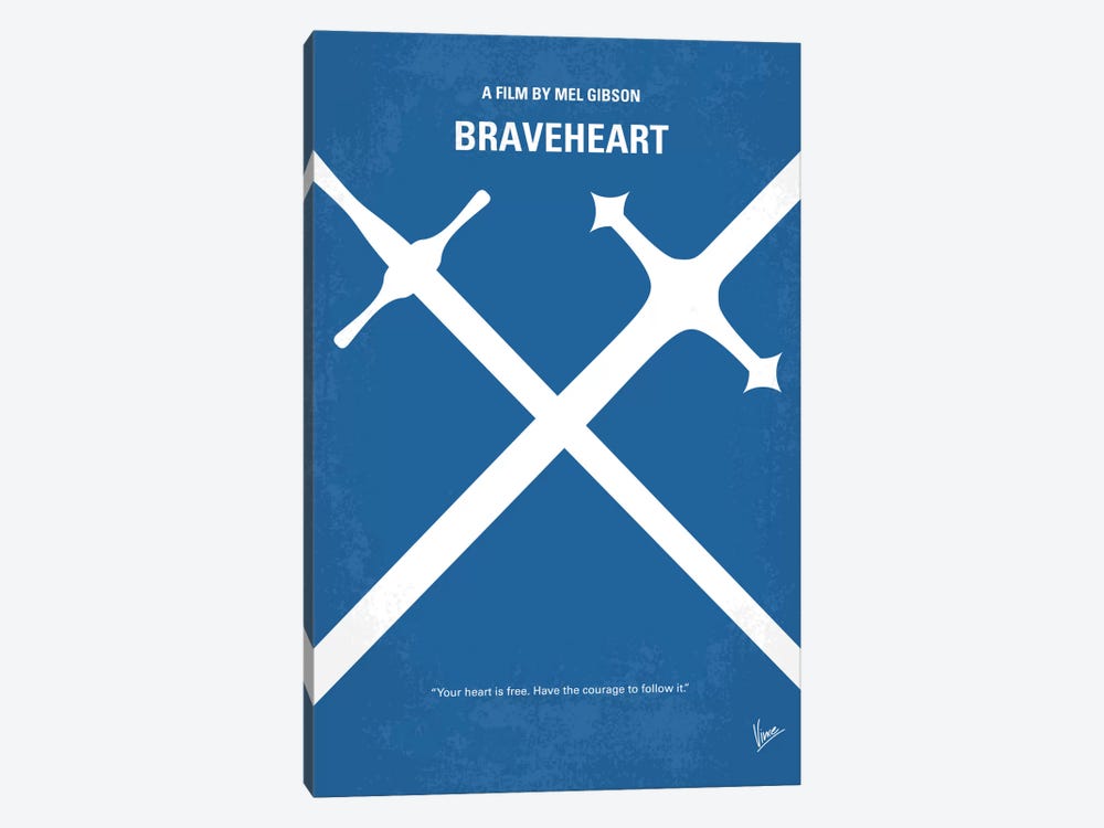 Braveheart Minimal Movie Poster by Chungkong 1-piece Art Print