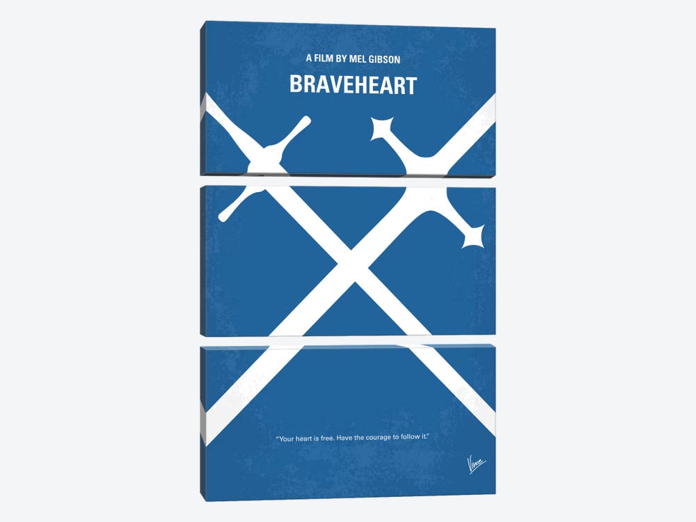Braveheart Minimal Movie Poster by Chungkong 3-piece Art Print