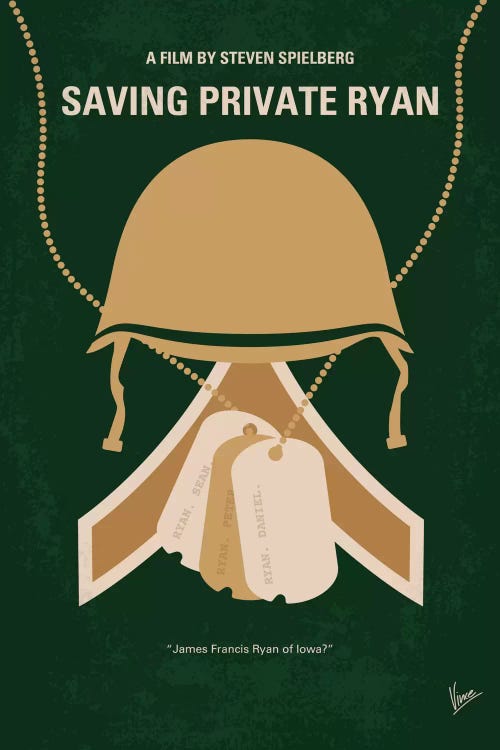Saving Private Ryan Minimal Movie Poster by Chungkong wall art