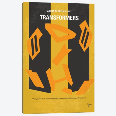 Transformers Minimal Movie Poster Canvas Print #CKG459} by Chungkong Canvas Artwork