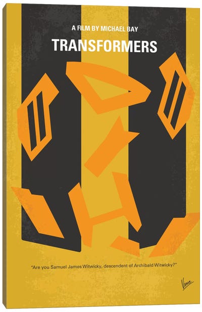 Transformers Minimal Movie Poster Canvas Art Print - Thriller Movie Art