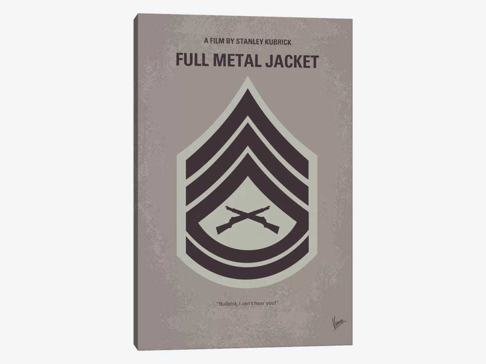 Full Metal Jacket Minimal Movie Poster by Chungkong 1-piece Canvas Art