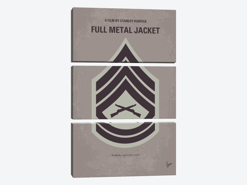 Full Metal Jacket Minimal Movie Poster by Chungkong 3-piece Canvas Art