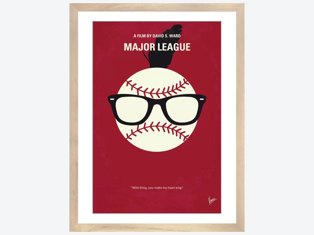 Major League Movie Poster Framed and Ready to Hang. 