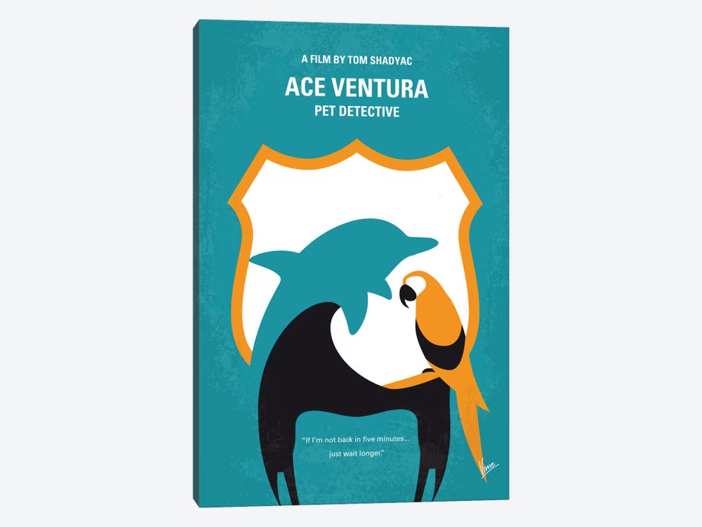 Ace Ventura: Pet Detective Minimal Movie Poster by Chungkong 1-piece Canvas Art
