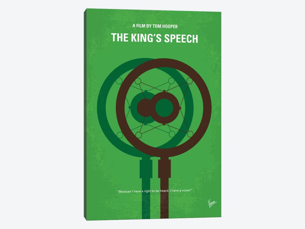 The King's Speech Minimal Movie Poster by Chungkong 1-piece Canvas Print