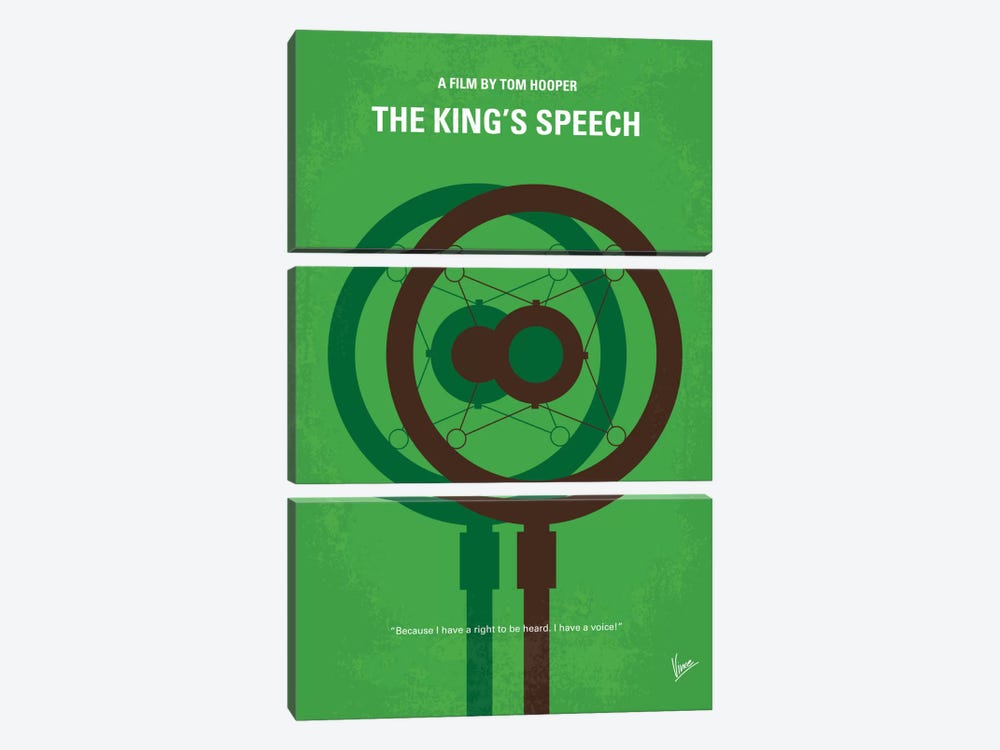 The King's Speech Minimal Movie Poster by Chungkong 3-piece Canvas Art Print