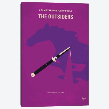 The Outsiders Minimal Movie Poster Canvas Print #CKG464} by Chungkong Canvas Artwork