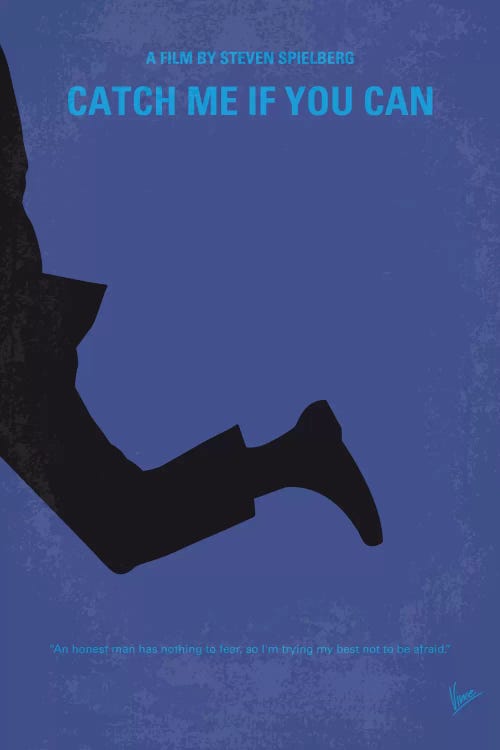 Catch Me If You Can Minimal Movie Poster by Chungkong wall art