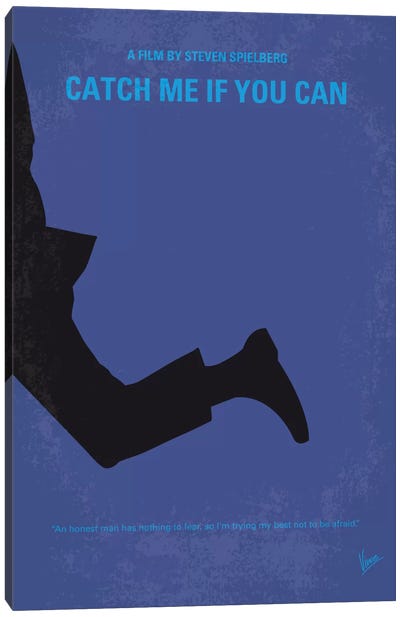 Catch Me If You Can Minimal Movie Poster Canvas Art Print - Dramas Minimalist Movie Posters