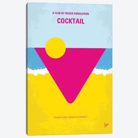 Cocktail Minimal Movie Poster Canvas Print #CKG466} by Chungkong Canvas Artwork