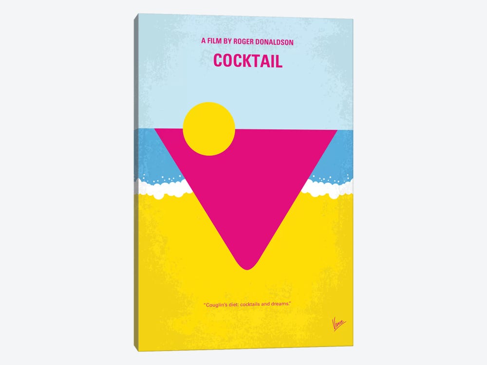 Cocktail Minimal Movie Poster by Chungkong 1-piece Canvas Artwork
