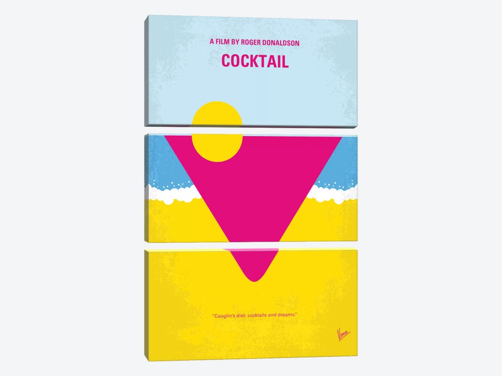 Cocktail Minimal Movie Poster by Chungkong 3-piece Canvas Art