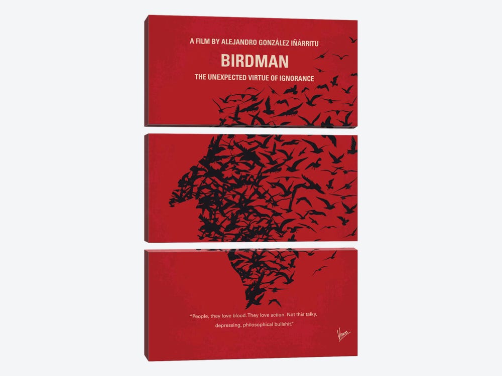 Birdman or (The Unexpected Virtue Of Ignorance) Minimal Movie Poster by Chungkong 3-piece Art Print