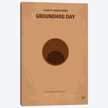Groundhog Day Minimal Movie Poster Canvas Print #CKG46} by Chungkong Canvas Art