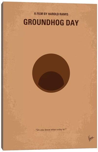 Groundhog Day Minimal Movie Poster Canvas Art Print - Chungkong's Romance Movie Posters