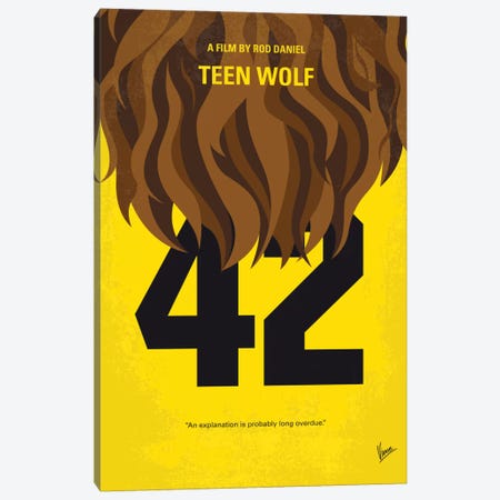 Teen Wolf Minimal Movie Poster Canvas Print #CKG470} by Chungkong Canvas Art