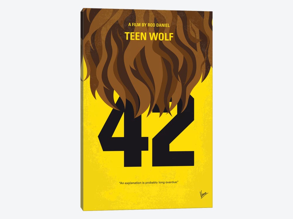 Teen Wolf Minimal Movie Poster by Chungkong 1-piece Canvas Art Print