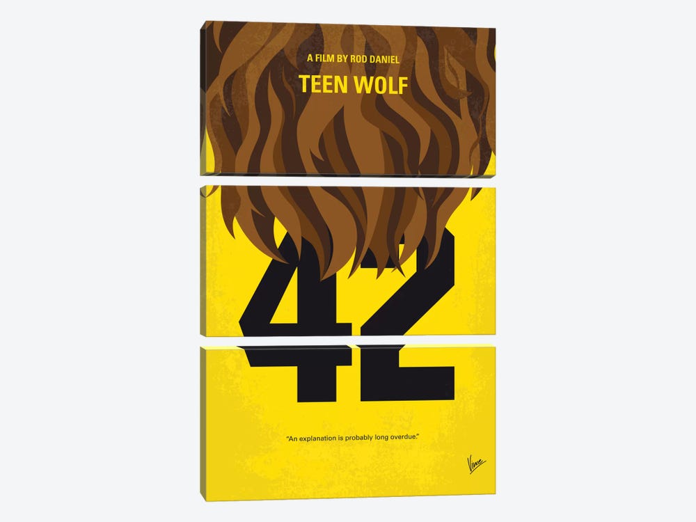 Teen Wolf Minimal Movie Poster by Chungkong 3-piece Art Print
