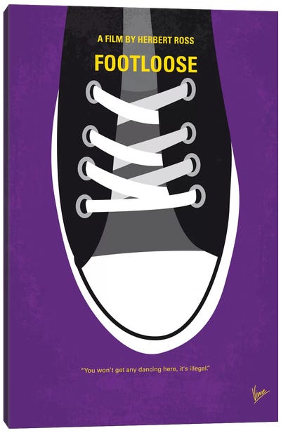 Footloose Minimal Movie Poster Canvas Art Print - Chungkong's Comedy Movie Posters