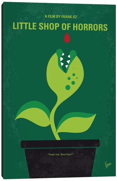 Little Shop Of Horrors Minimal Movie Poster Canvas Art Print - Science Fiction Minimalist Movie Posters