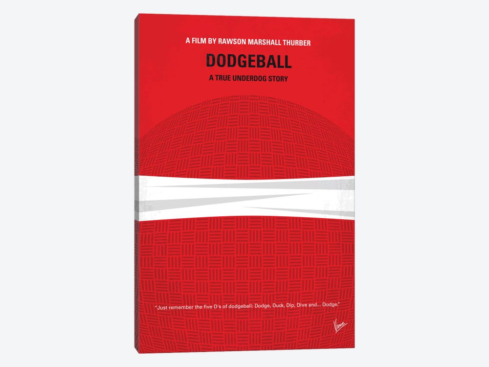 Dodgeball Minimal Movie Poster by Chungkong 1-piece Canvas Art