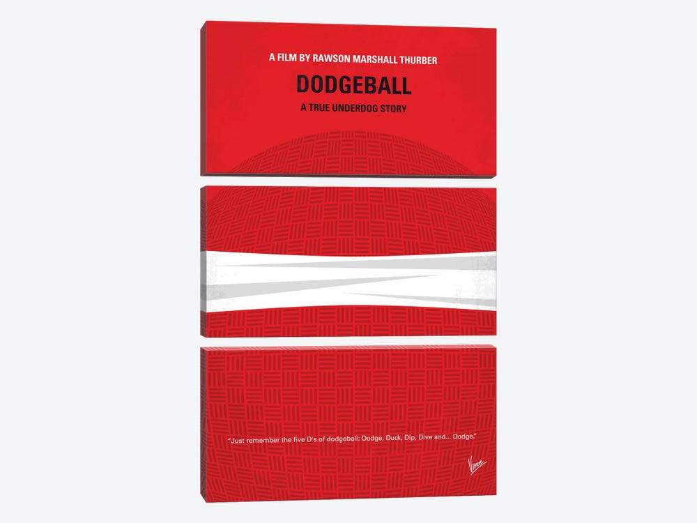 Dodgeball Minimal Movie Poster by Chungkong 3-piece Canvas Art
