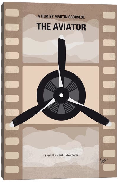 The Aviator Minimal Movie Poster Canvas Art Print - Transportation Art