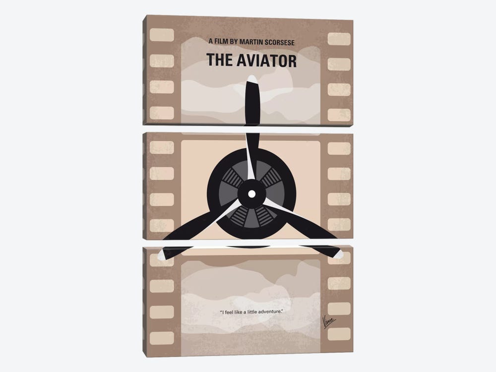 The Aviator Minimal Movie Poster by Chungkong 3-piece Canvas Print