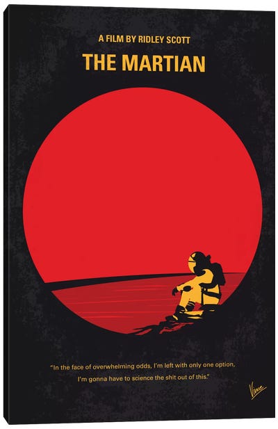 The Martian Minimal Movie Poster Canvas Art Print - Chungkong's Action & Adventure Movie Posters