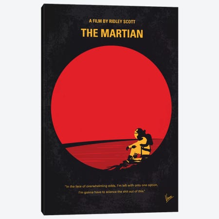 The Martian Minimal Movie Poster Canvas Print #CKG482} by Chungkong Canvas Art Print