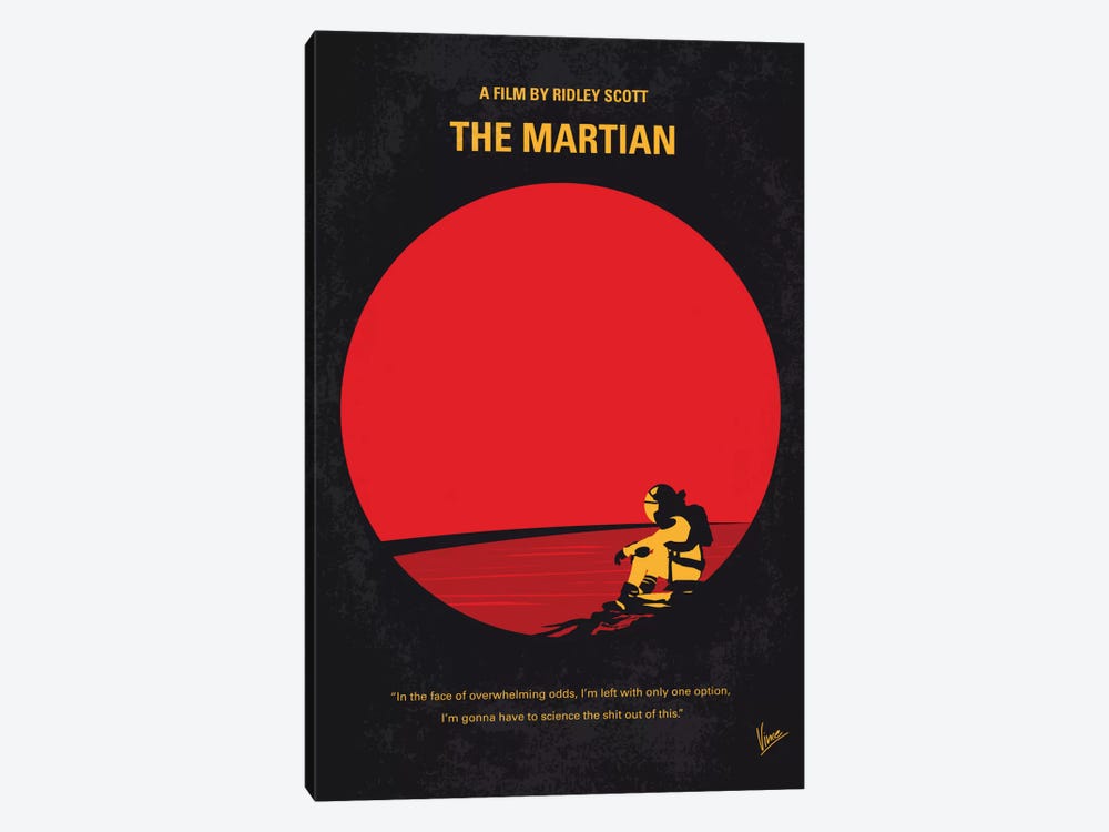 The Martian Minimal Movie Poster by Chungkong 1-piece Canvas Art