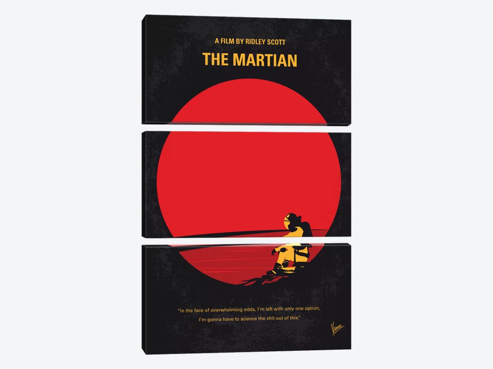 The Martian Minimal Movie Poster by Chungkong 3-piece Canvas Wall Art