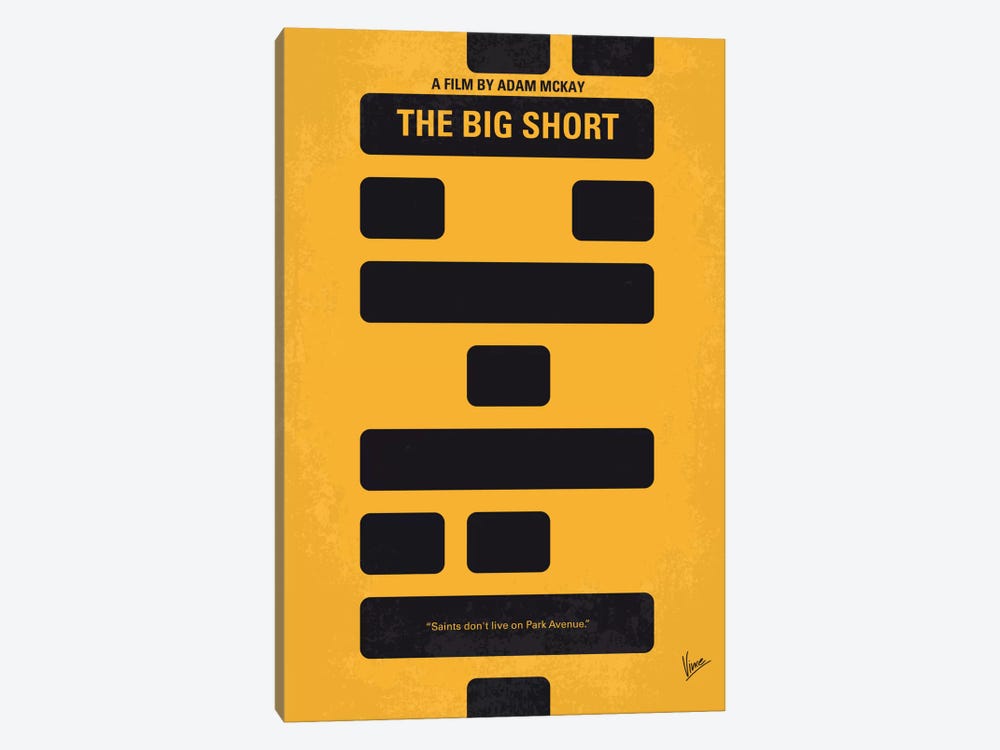 The Big Short Minimal Movie Poster by Chungkong 1-piece Canvas Art Print