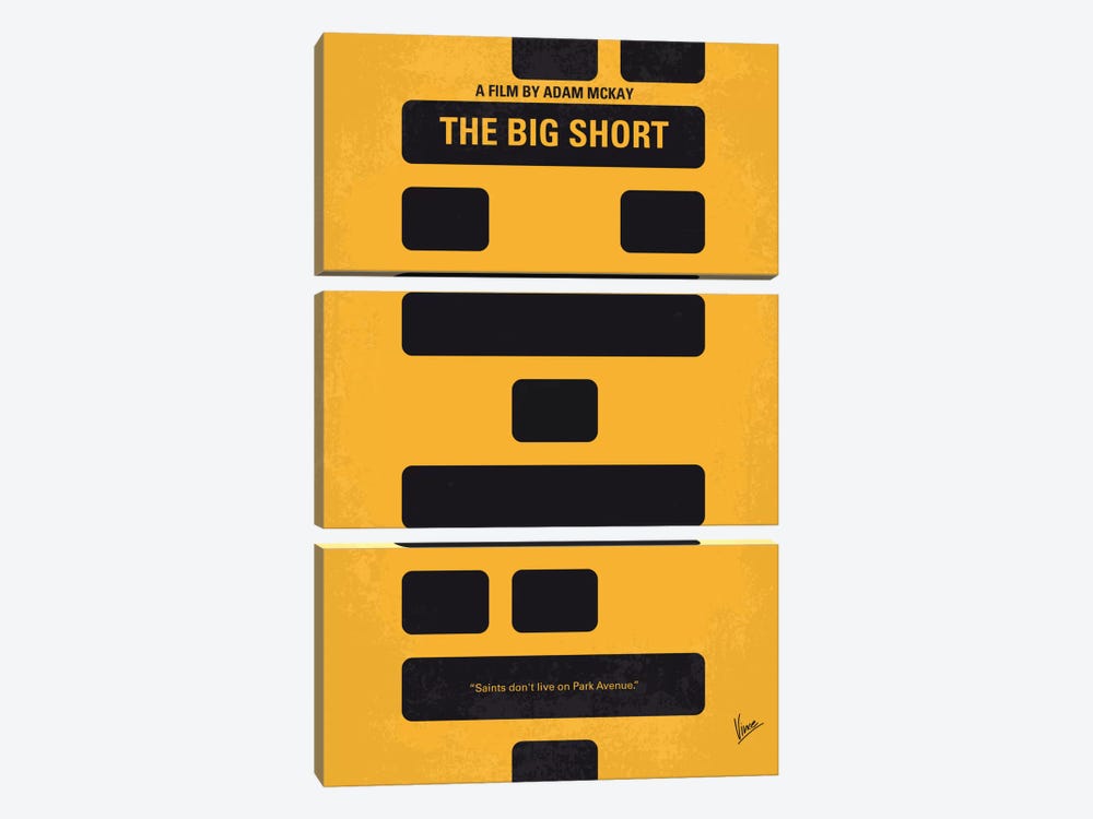The Big Short Minimal Movie Poster by Chungkong 3-piece Canvas Art Print
