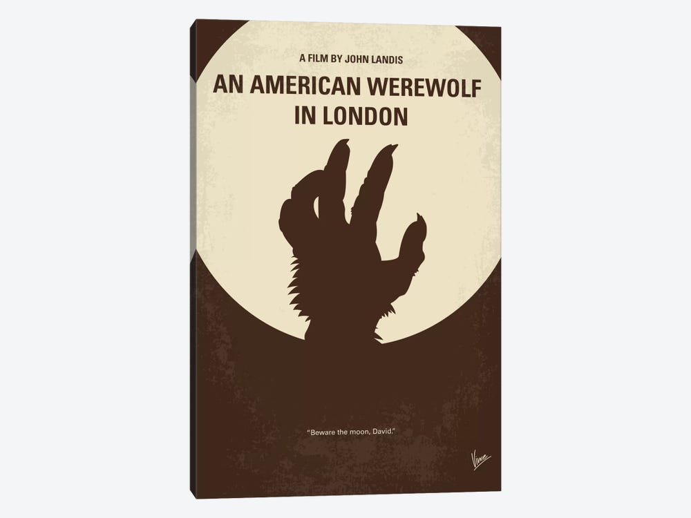 An American Werewolf In London Minimal Movie Poster by Chungkong 1-piece Canvas Wall Art