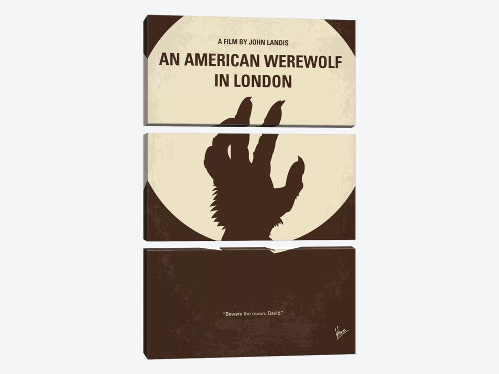 An American Werewolf In London Minimal Movie Poster by Chungkong 3-piece Canvas Art