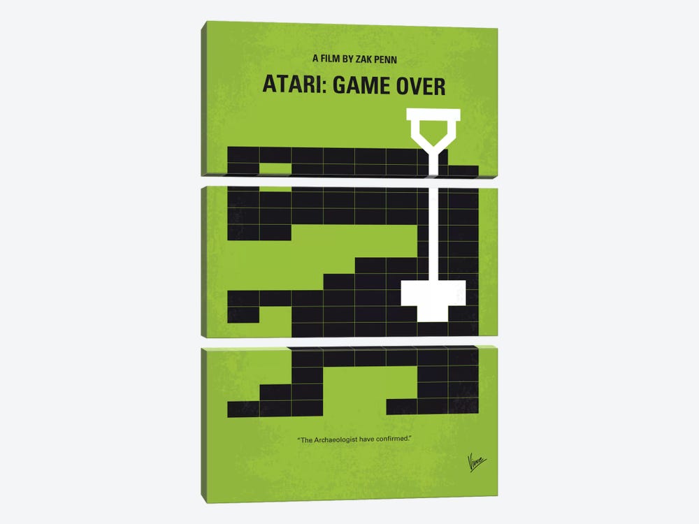 Atari: Game Over Minimal Movie Poster by Chungkong 3-piece Canvas Print