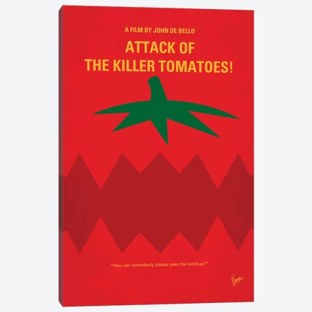 Attack Of The Killer Tomatoes Minimal Movie Poster Canvas Print #CKG490} by Chungkong Canvas Wall Art
