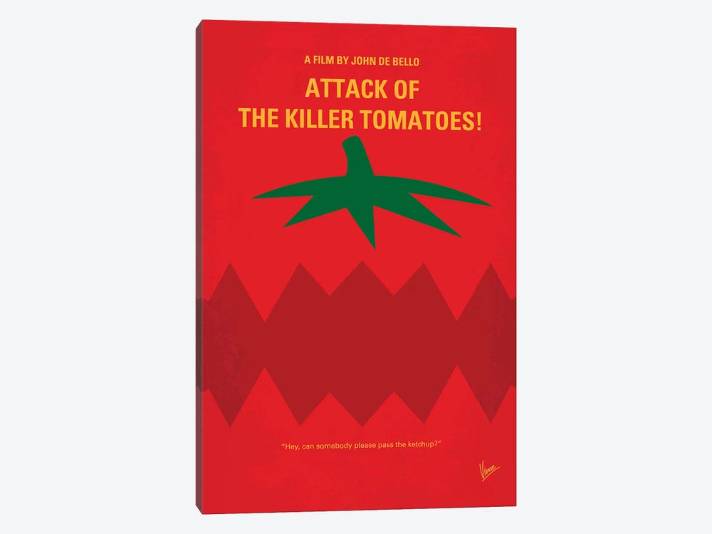 Attack Of The Killer Tomatoes Minimal Movie Poster by Chungkong 1-piece Canvas Art Print
