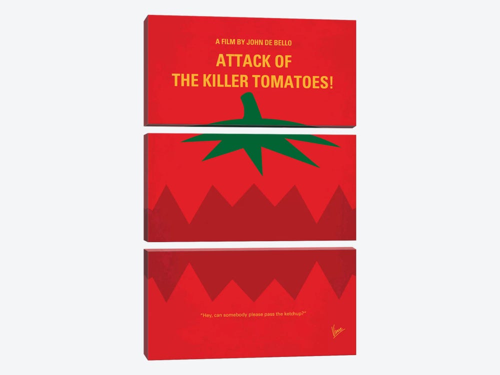 Attack Of The Killer Tomatoes Minimal Movie Poster by Chungkong 3-piece Art Print