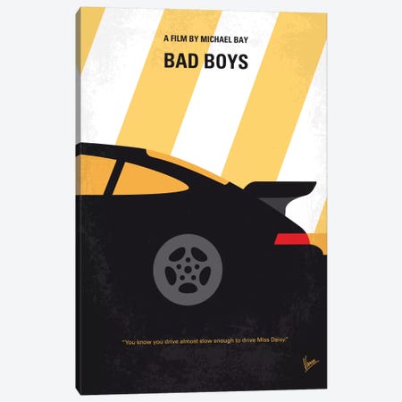 Bad Boys Minimal Movie Poster Canvas Print #CKG491} by Chungkong Canvas Art
