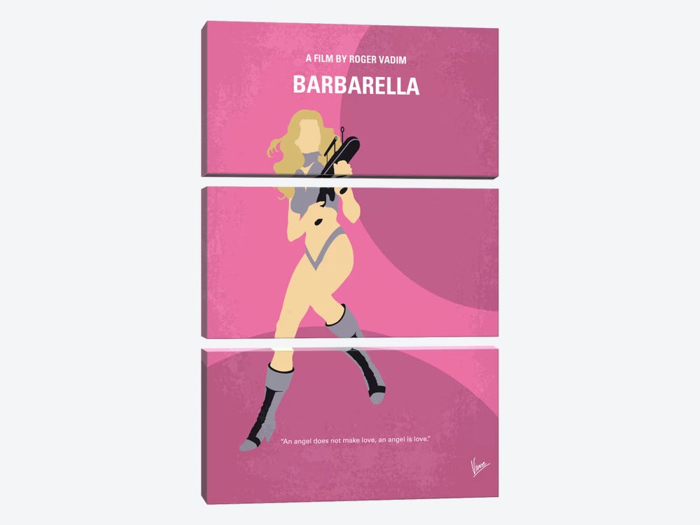 Barbarella Minimal Movie Poster by Chungkong 3-piece Canvas Art