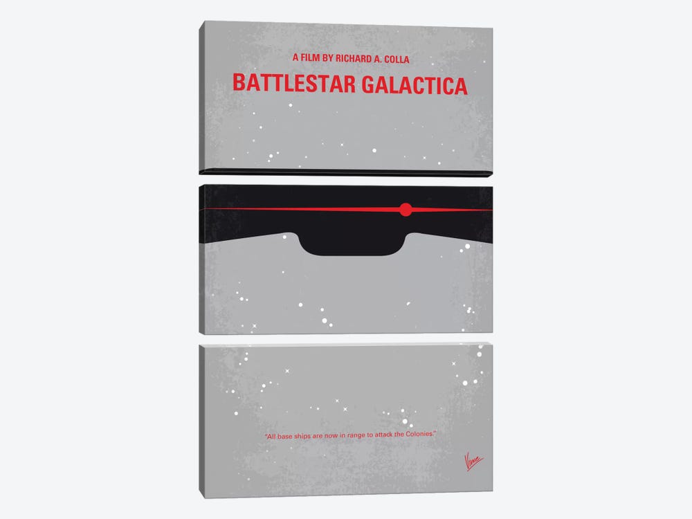 Battlestar Galactica Minimal Movie Poster by Chungkong 3-piece Canvas Print